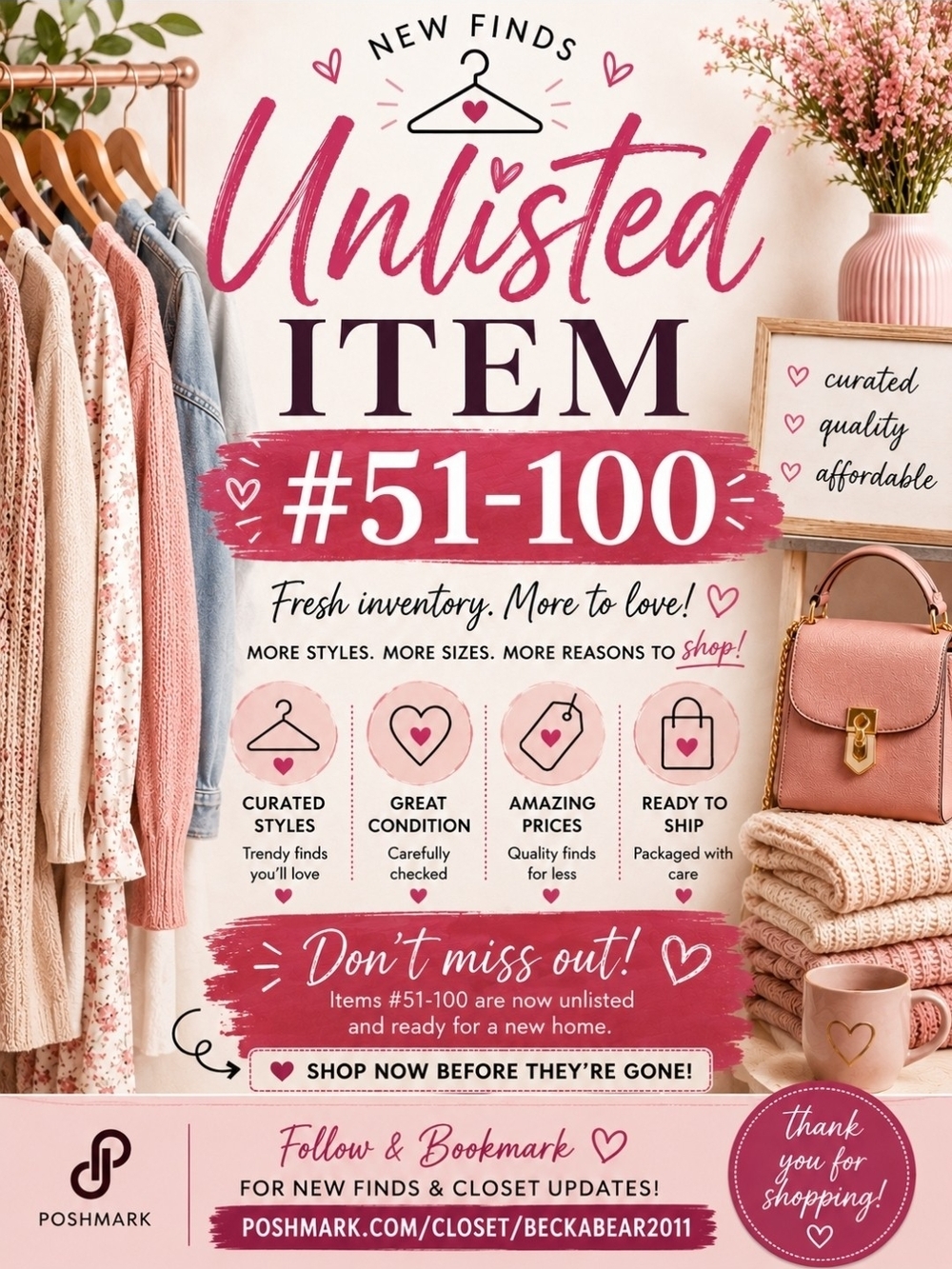 Unlisted Item #51-100 Pink Home Accents Collection -